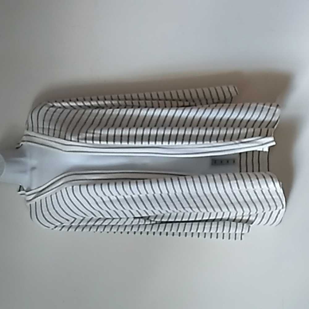 GUC market & spruce gray & white striped fly away open light weight cardigan 2X